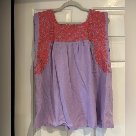 J Marie Embroidered Women's Top - Purple and Pink - Picture 3 of 3